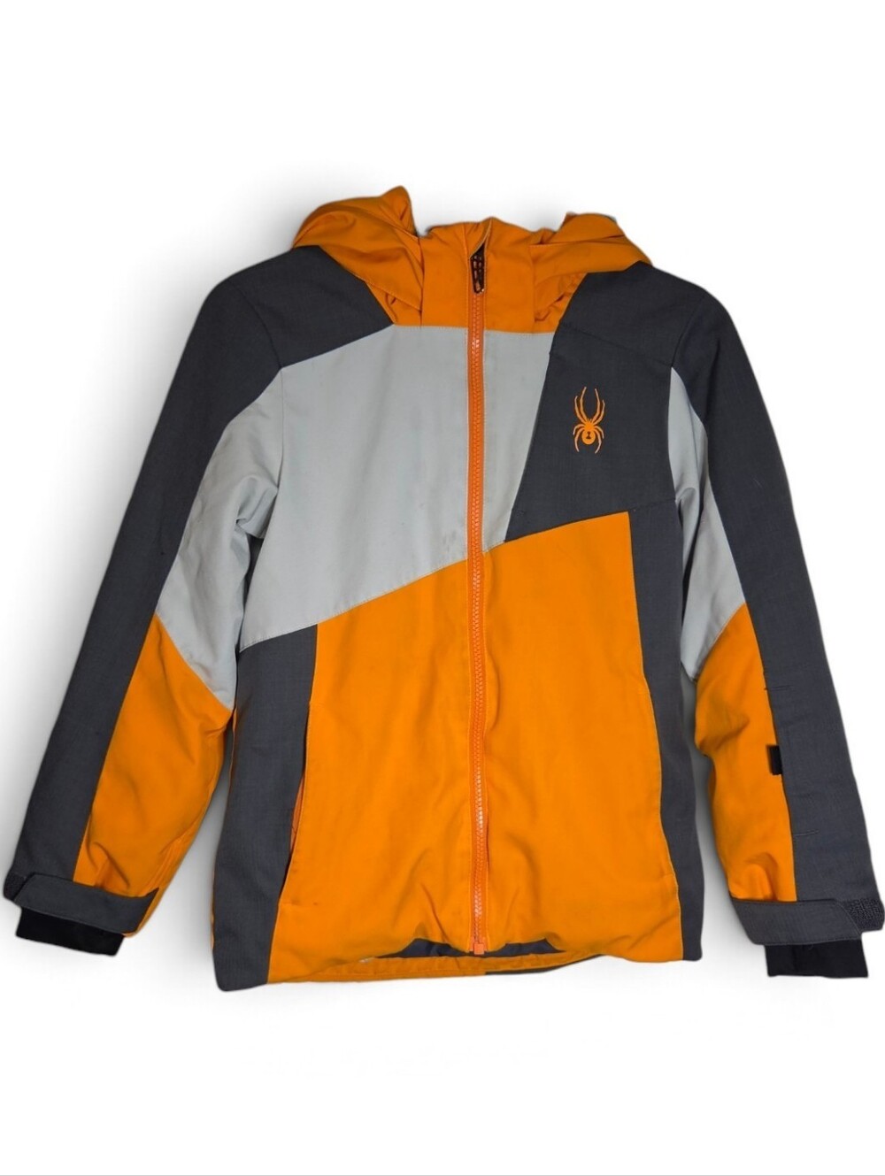 Spyder Leader Ski Jacket, Orange and Grey, Size 10
